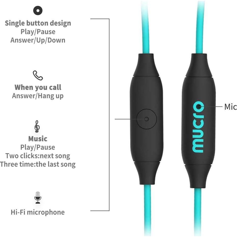 Auriculares deportivos USB-C Mucro C232 con gancho ajustable