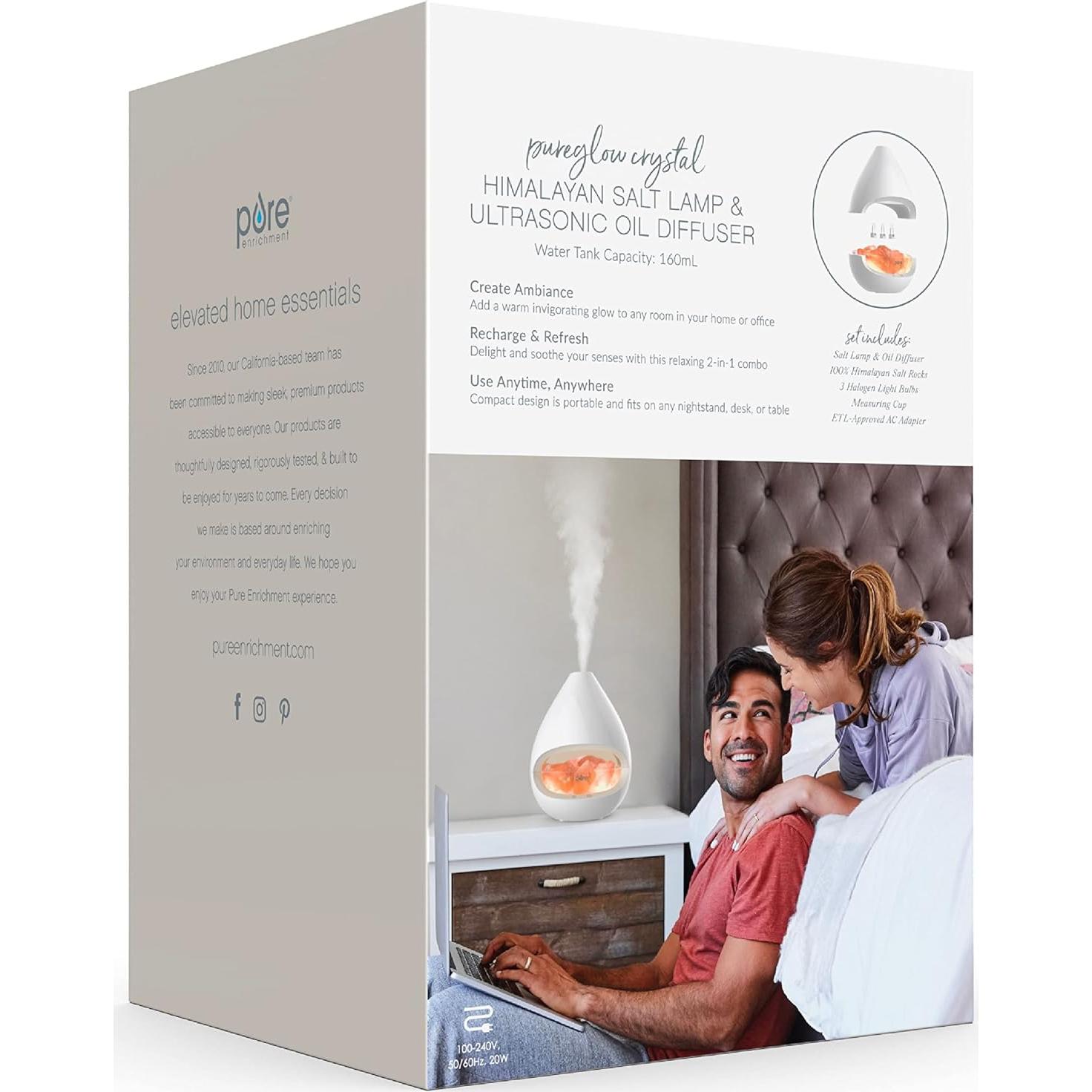 Lámpara de Sal del Himalaya Pure Enrichment 2 en 1 Difusor