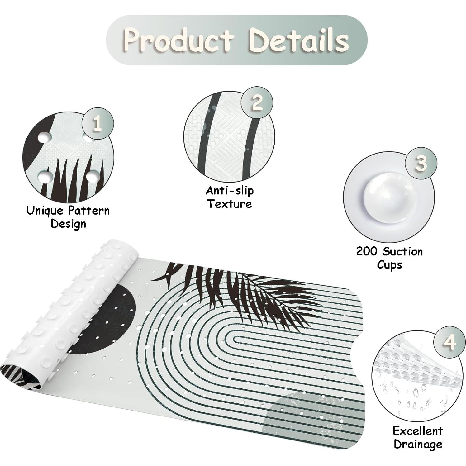 Alfombra de Baño Antideslizante Aquoechd 100.3x40.6cm Negra