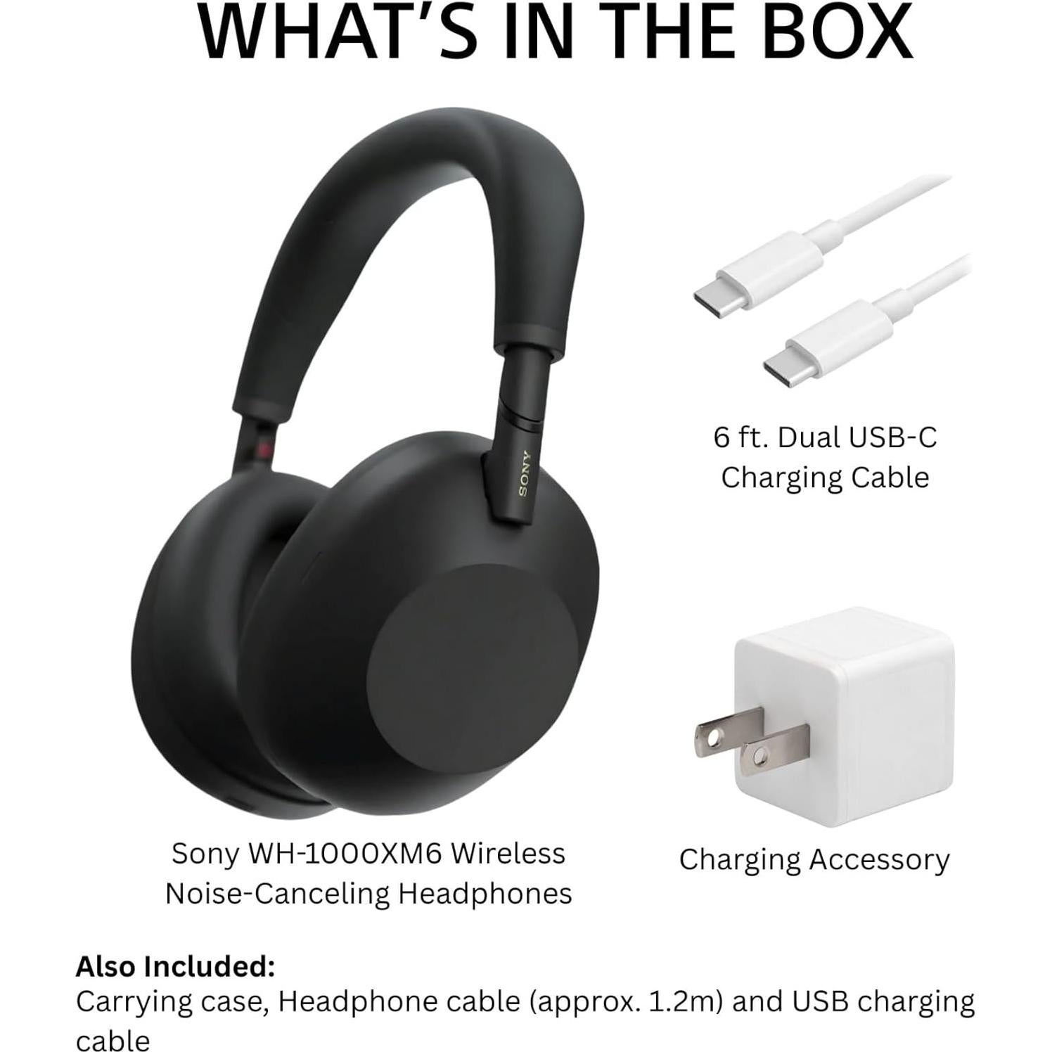 Auriculares Inalámbricos Sony WH-1000XM6 con QN3 - Negro