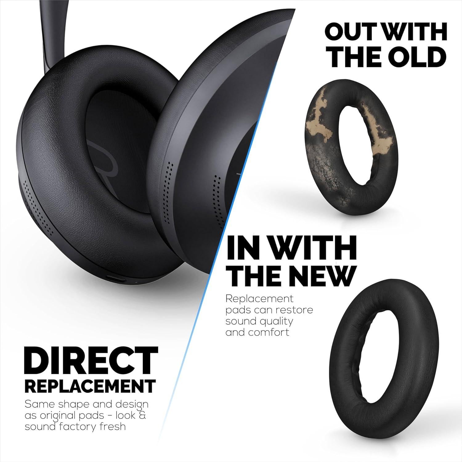 Almohadillas de Reemplazo Brainwavz para Bose NC700 - PU Negro