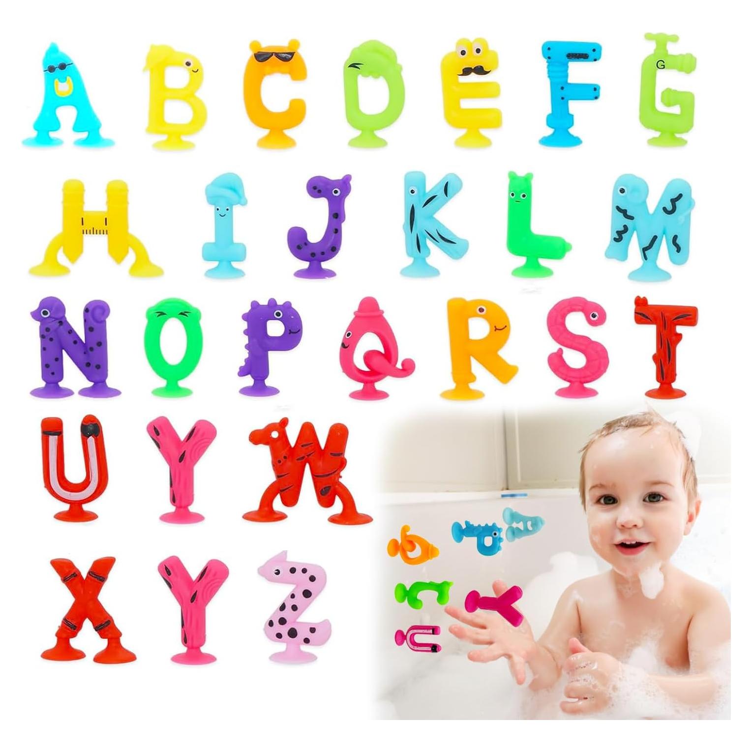 Juguetes de Ventosa para Bebés WLFLXG - 26pcs Letras de Silicona