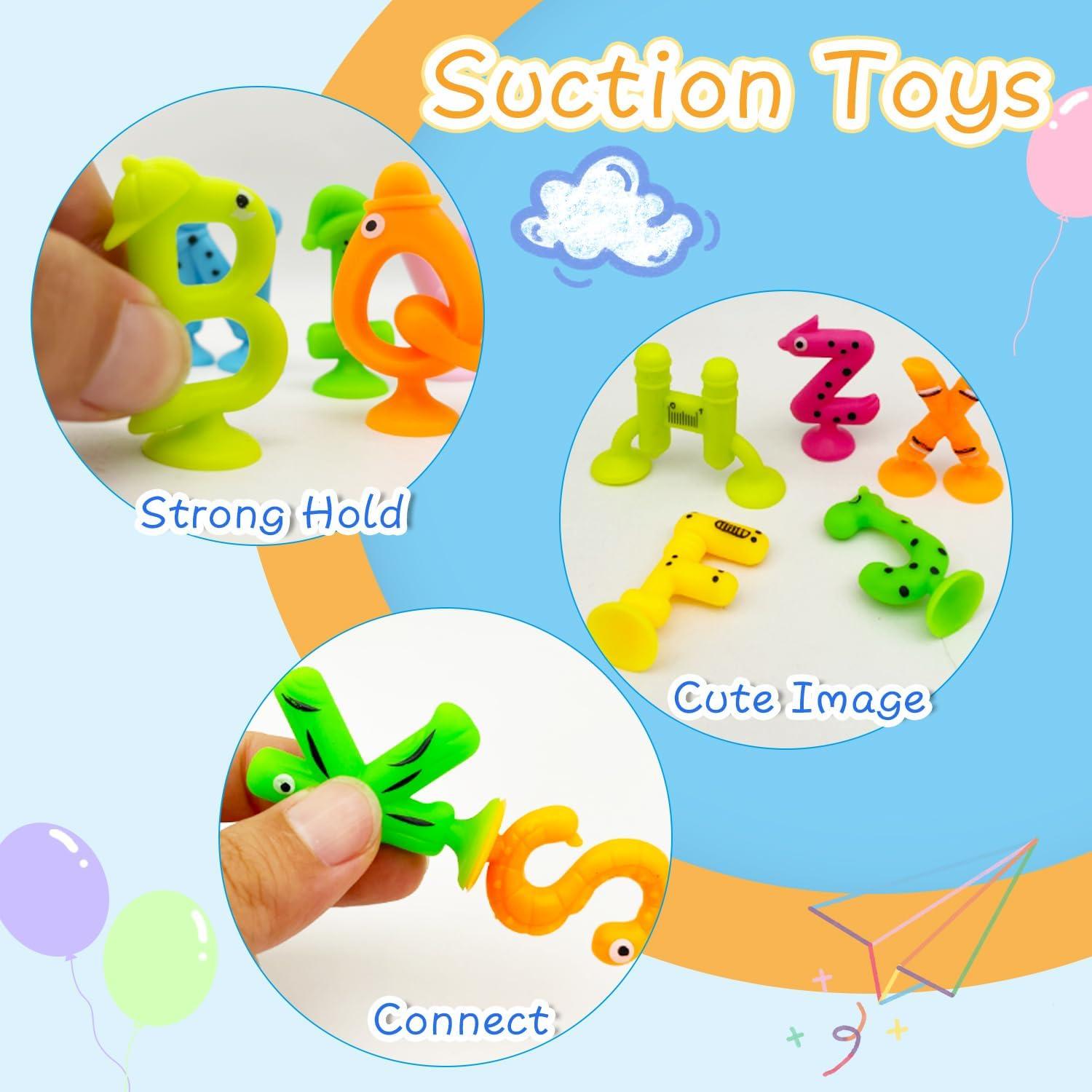 Juguetes de Ventosa para Bebés WLFLXG - 26pcs Letras de Silicona