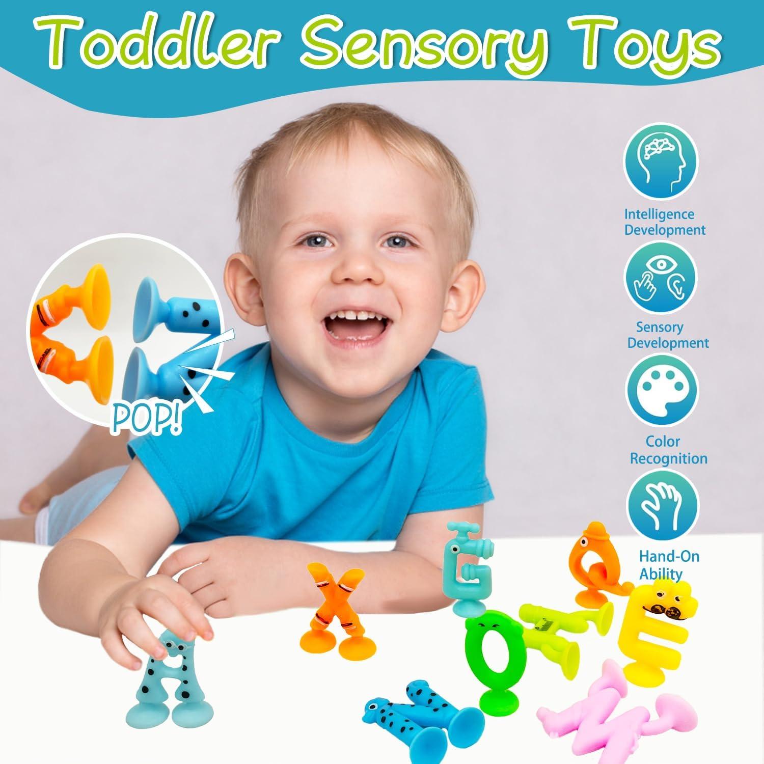 Juguetes de Ventosa para Bebés WLFLXG - 26pcs Letras de Silicona