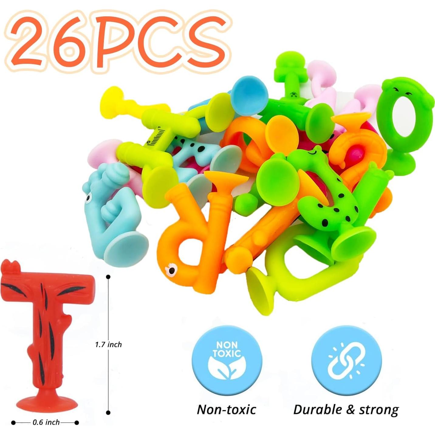 Juguetes de Ventosa para Bebés WLFLXG - 26pcs Letras de Silicona