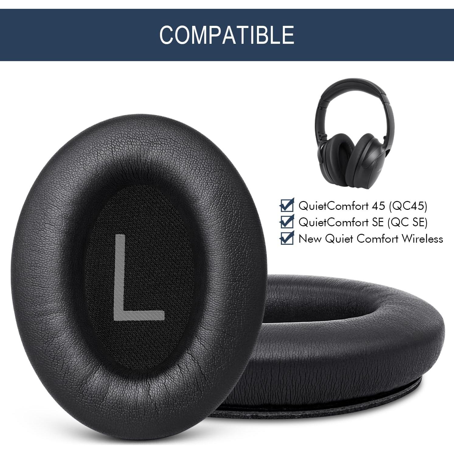 Almohadillas de Reemplazo GEVO para Bose QC45 y QC SE - Cuero PU