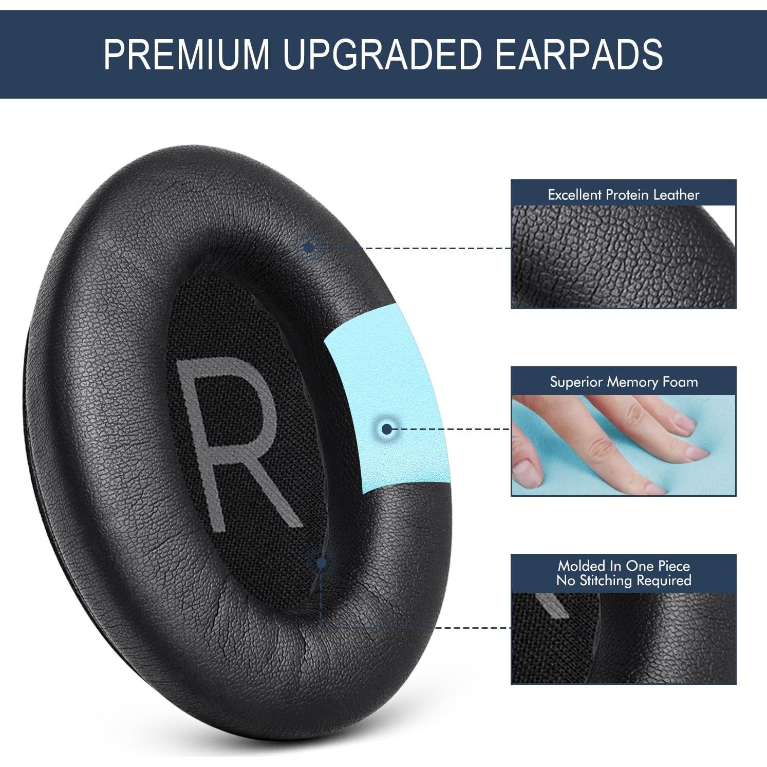 Almohadillas de Reemplazo GEVO para Bose QC45 y QC SE - Cuero PU