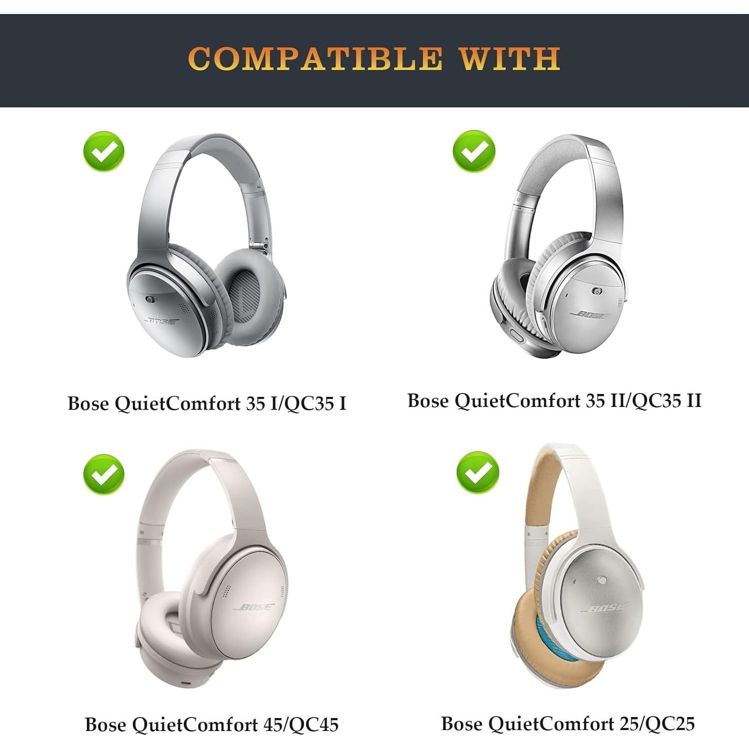 Tornillos de bisagra Fadmew para auriculares Bose QC35 II - Plata