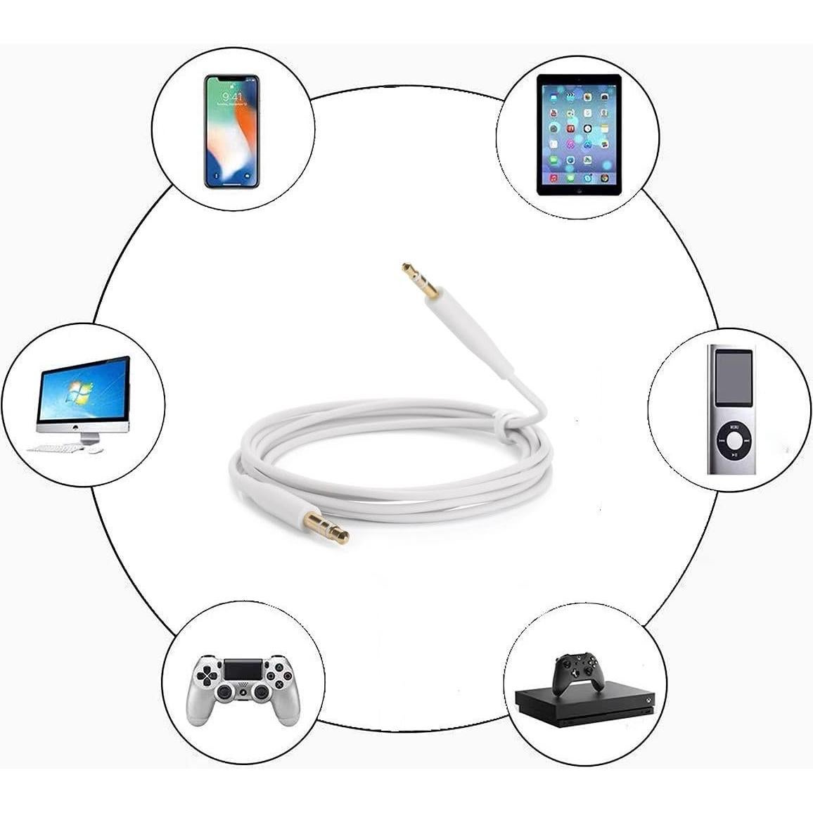 Cable Auxiliar 3.5mm a 2.5mm para Auriculares Bose NC700 QC35 QC45