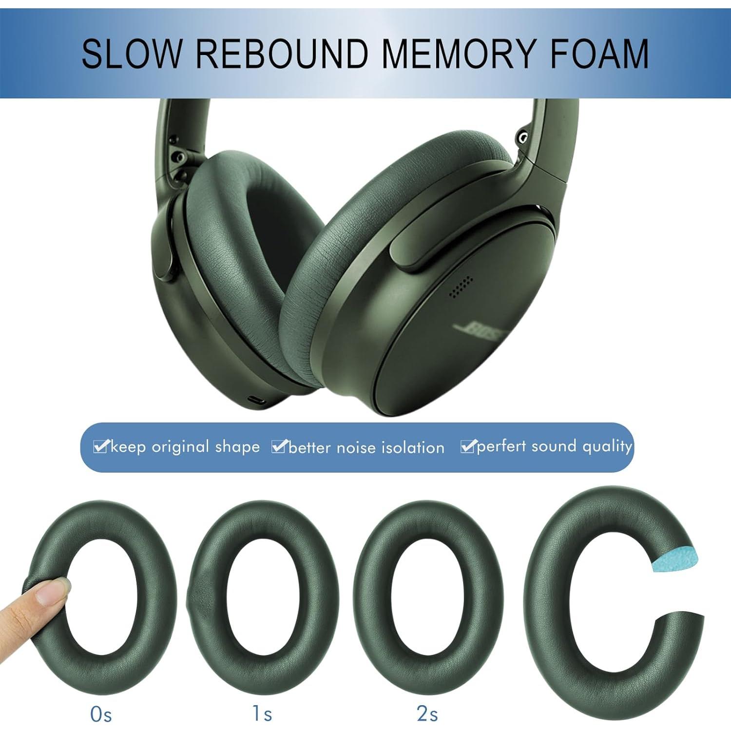 Almohadillas de Reemplazo GEVO para Bose QC45 y QC SE Verde