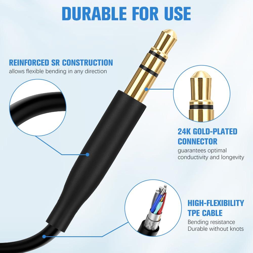 Cable de audio 3.5mm a 2.5mm CLANMOU para auriculares Bose