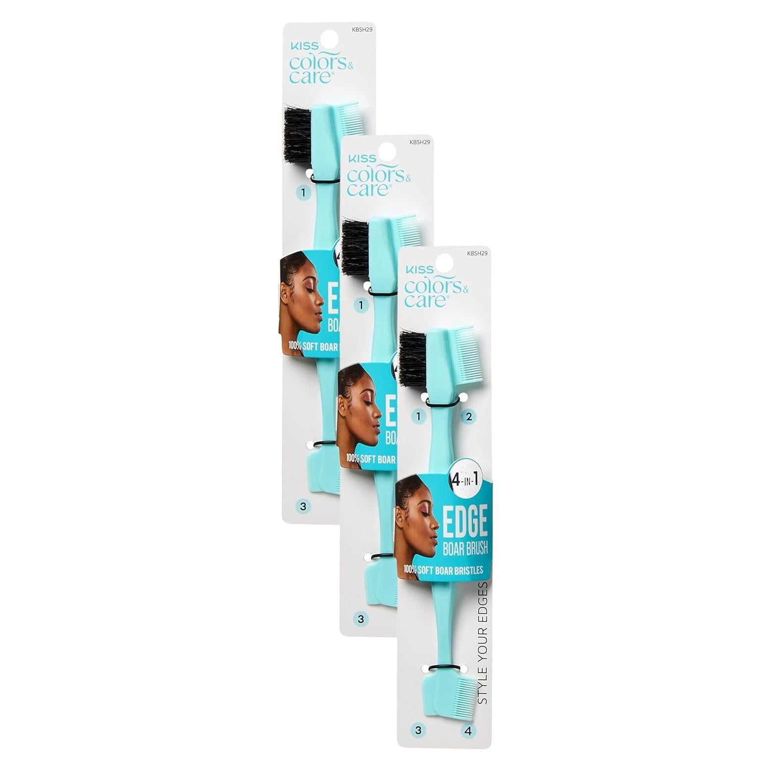 Cepillo 4-en-1 KISS Colores y Cuidado - Paquete de 3