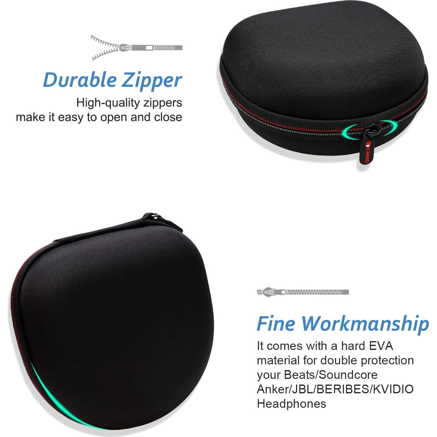 Funda para Auriculares XANAD Negra - Compatible con Beats, JBL, JLab