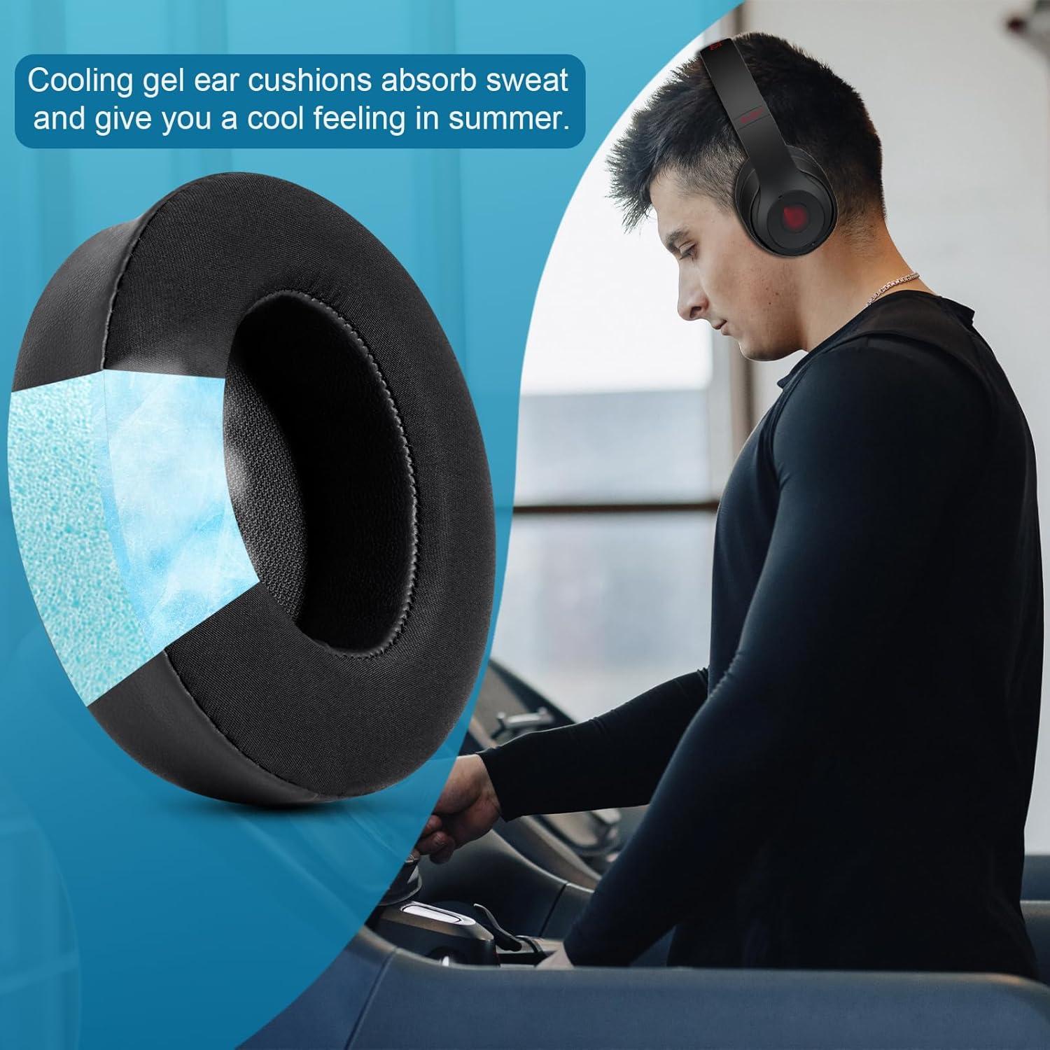 Almohadillas de Repuesto GEVO para Auriculares Beats Studio 2/3 Gel Negro