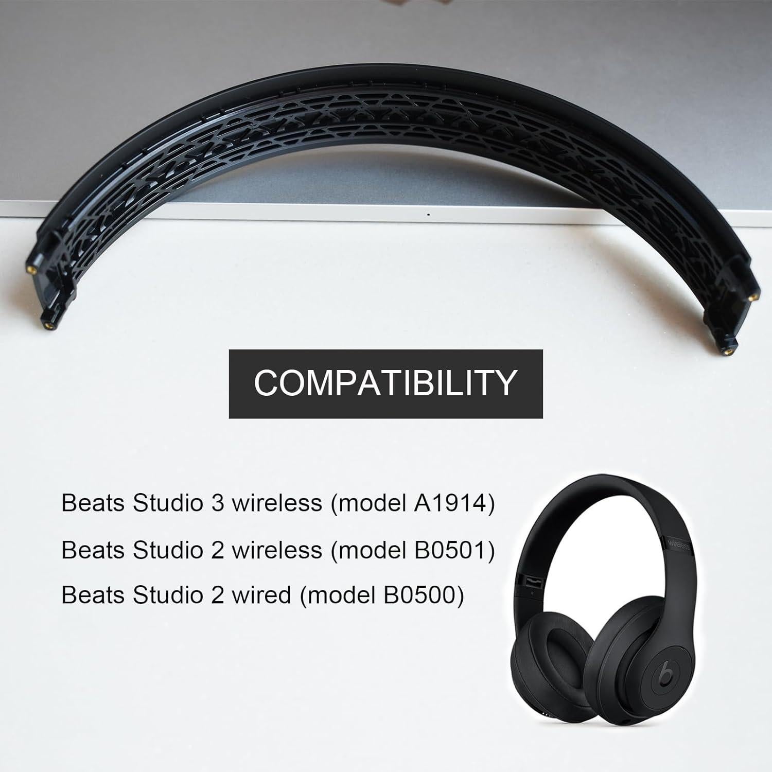 Banda de Repuesto YzccSX para Auriculares Beats Studio 3 - Negro Mate