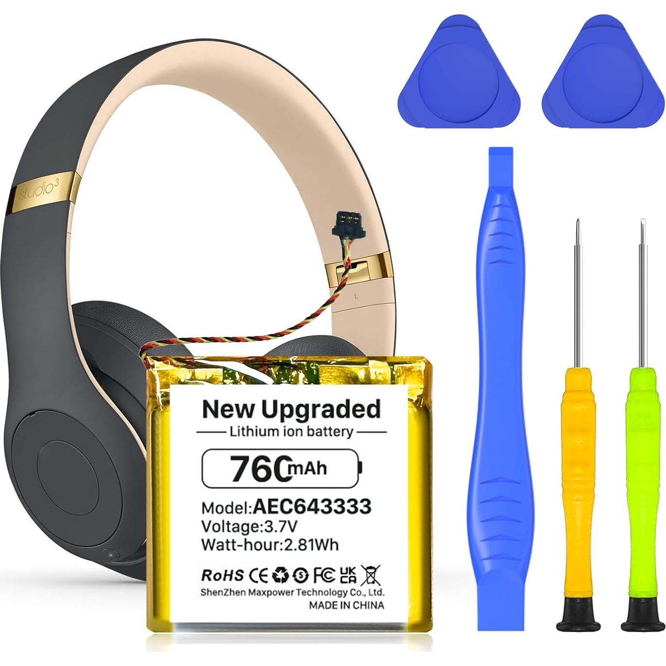 Batería de Reemplazo AEC643333 760mAh para Beats Studio