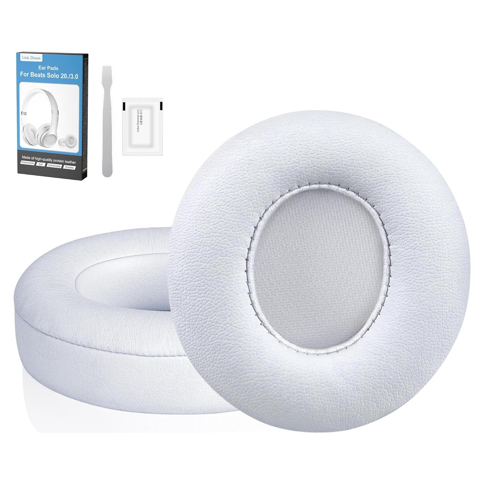 Almohadillas de Reemplazo Link Dream para Auriculares Beats Solo 2/3 - Espuma de Memoria Blanca