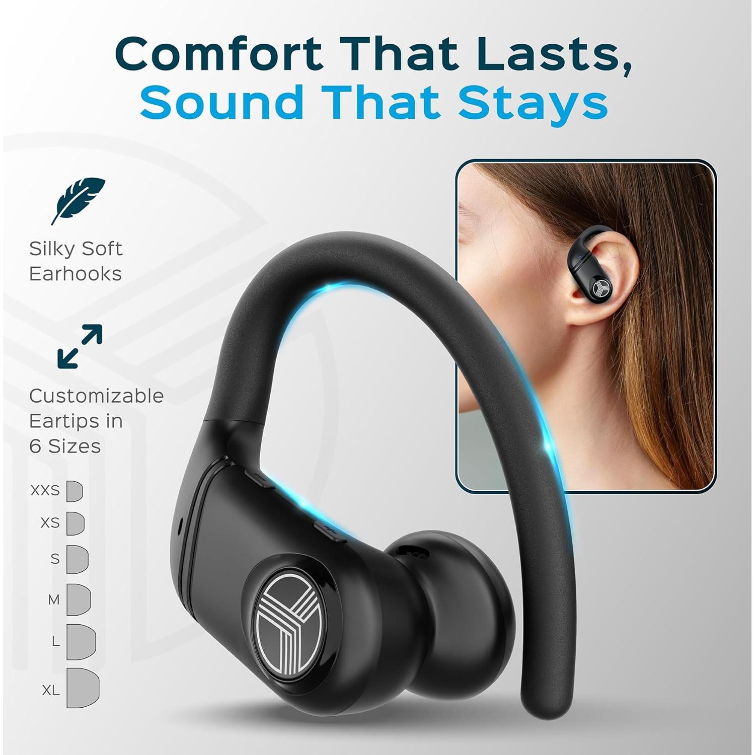Auriculares Inalámbricos TREBLAB X4 con Ganchos - 253 Horas Batería