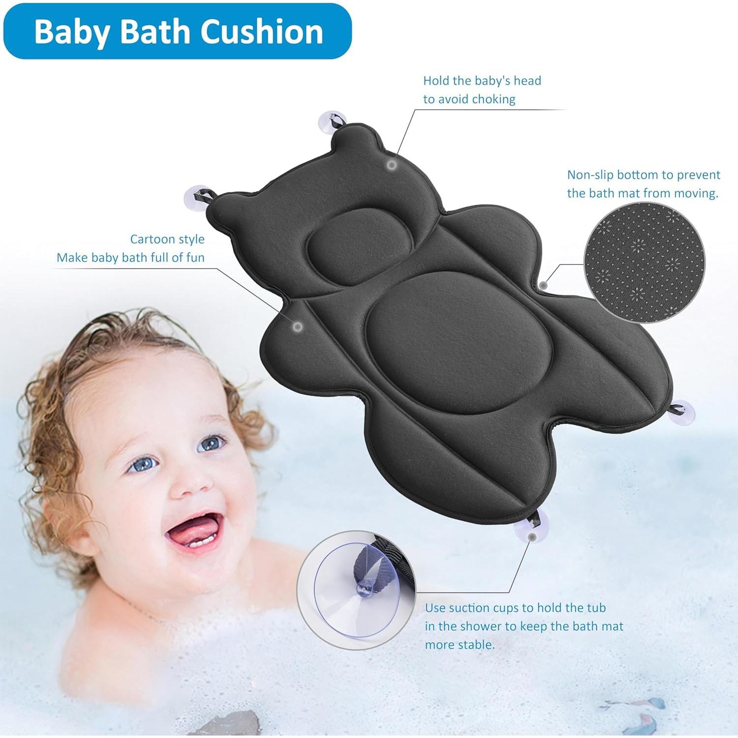 Cojín de Baño para Bebés Ihaapsi Negro 56x40 cm Antideslizante