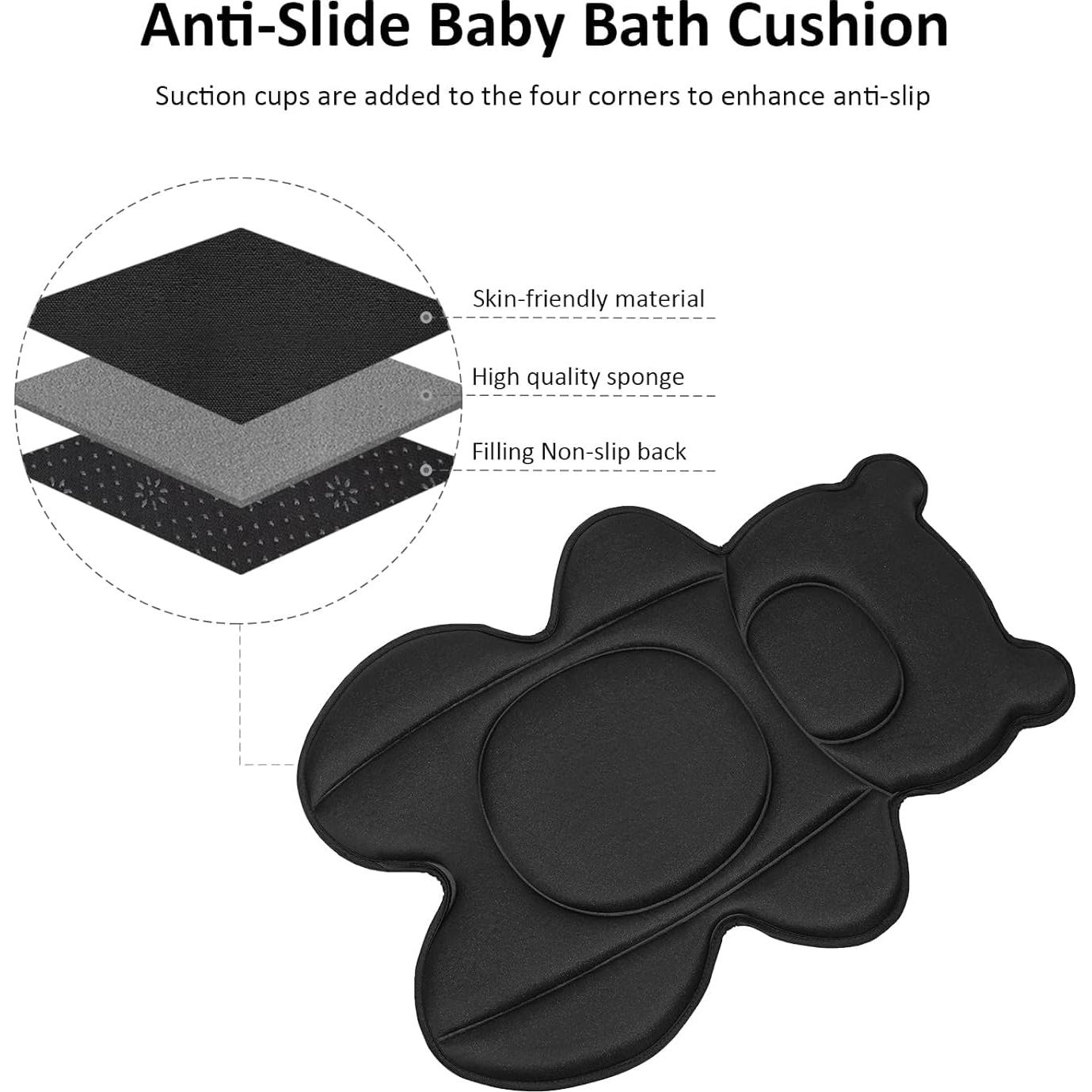 Cojín de Baño para Bebés Ihaapsi Negro 56x40 cm Antideslizante