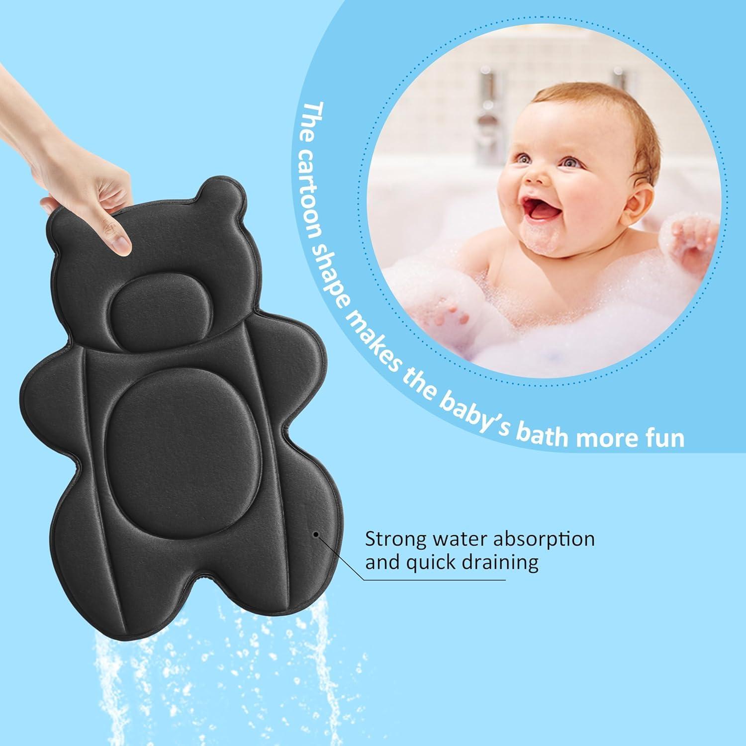 Cojín de Baño para Bebés Ihaapsi Negro 56x40 cm Antideslizante