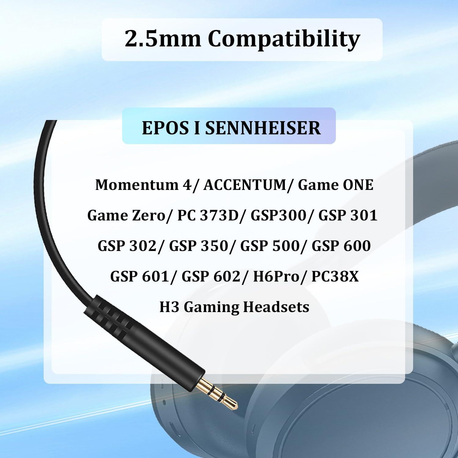 Cable de Audio 3.5mm a 2.5mm Xintronics para Sennheiser 1.52m