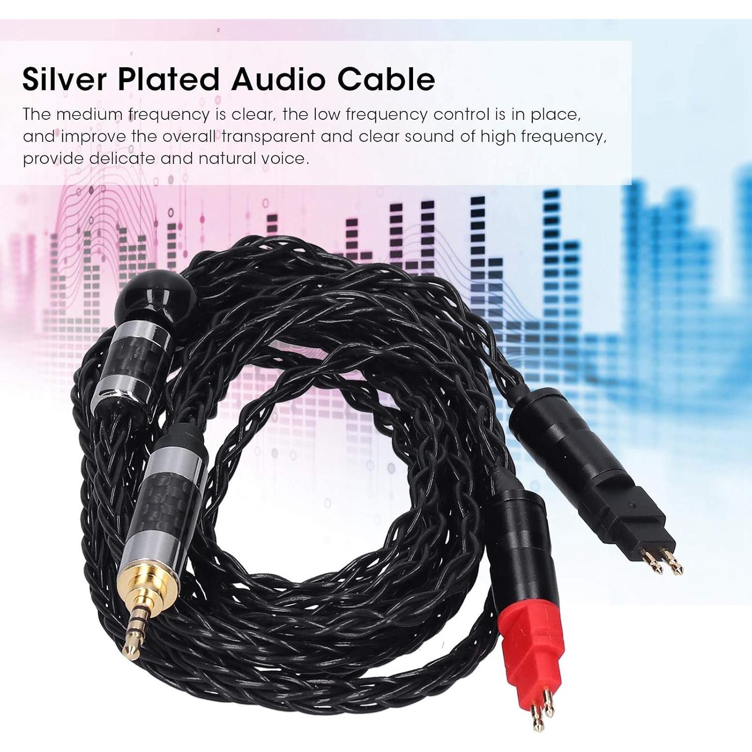 Cable de Audio Balanceado Sanpyl 8 Núcleos Plata 2.5mm para Sennheiser