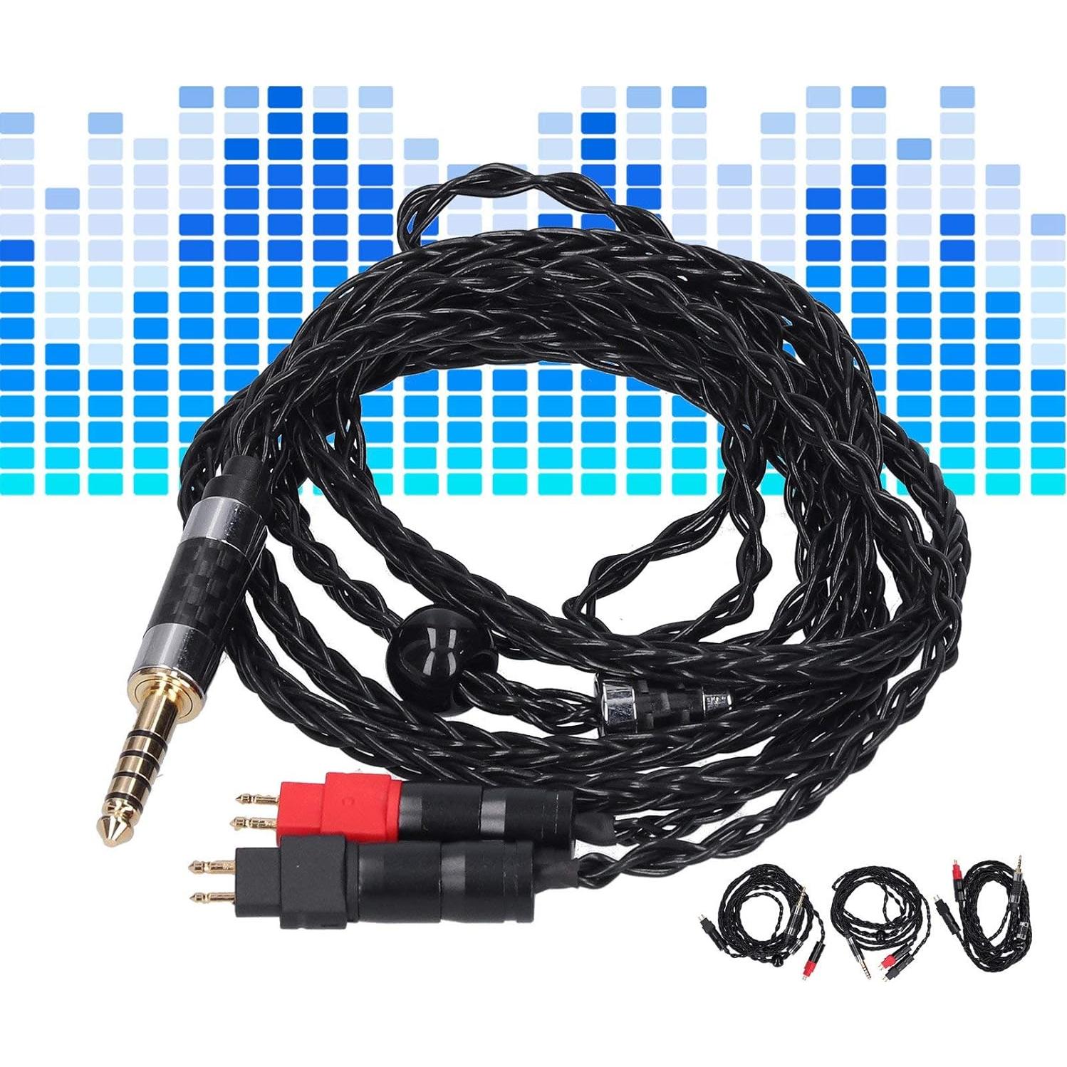 Cable de Audio Balanceado Sanpyl 8 Núcleos Plata 2.5mm para Sennheiser