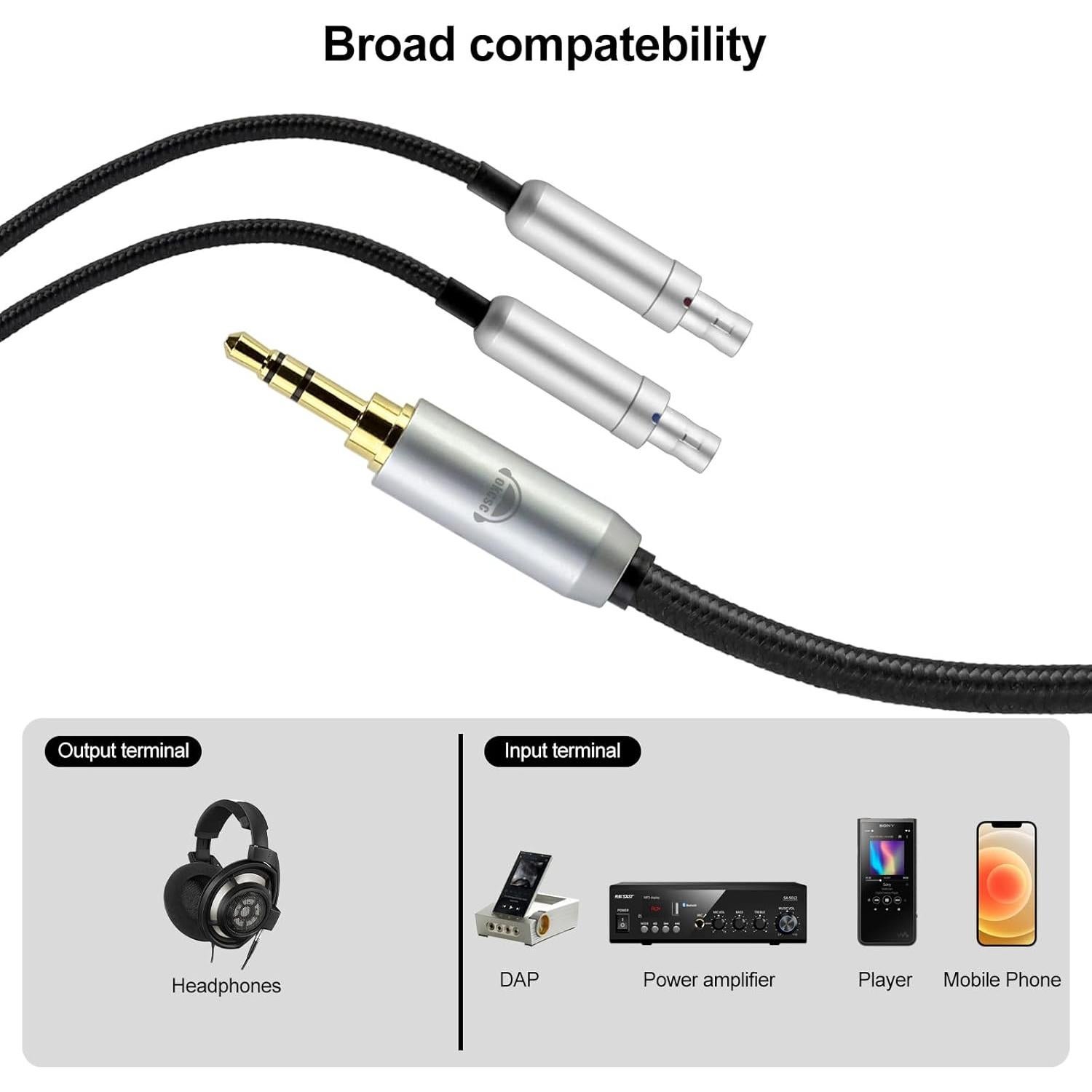 Cable de Auriculares okcsc HD800s 2.00m 4.4mm Cobre Libre de Oxígeno