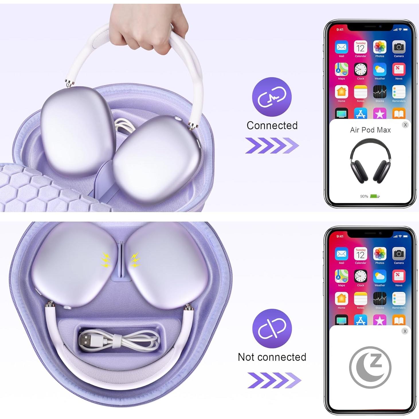 Funda Dura BOVKE para Auriculares Apple AirPods Max - Púrpura