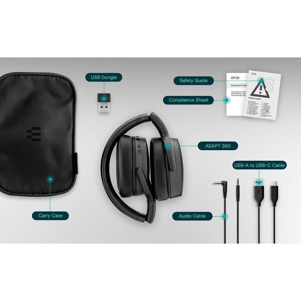 Auricular Inalámbrico EPOS ADAPT 360 - ANC, Bluetooth, 46h Batería