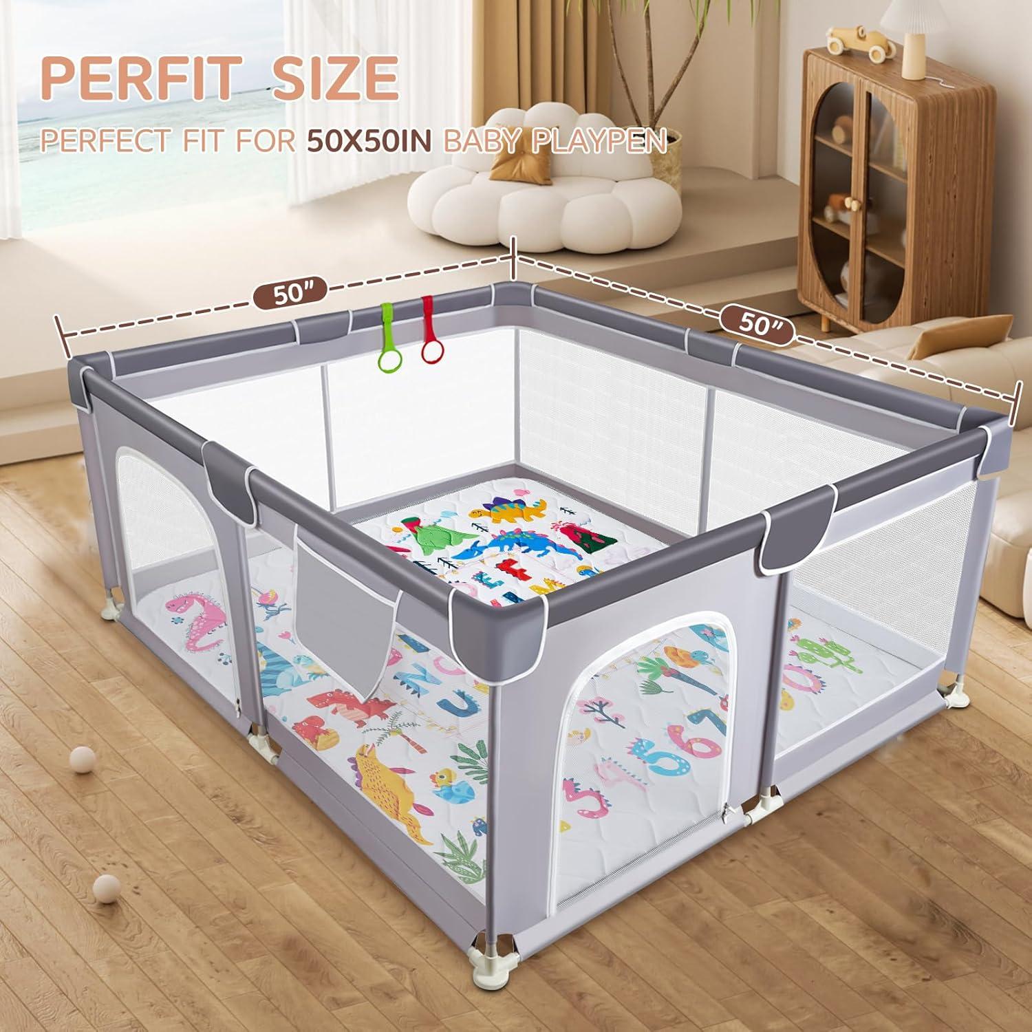 Alfombra de Juego para Bebés TB-LETTER-01 127x127 cm Antideslizante