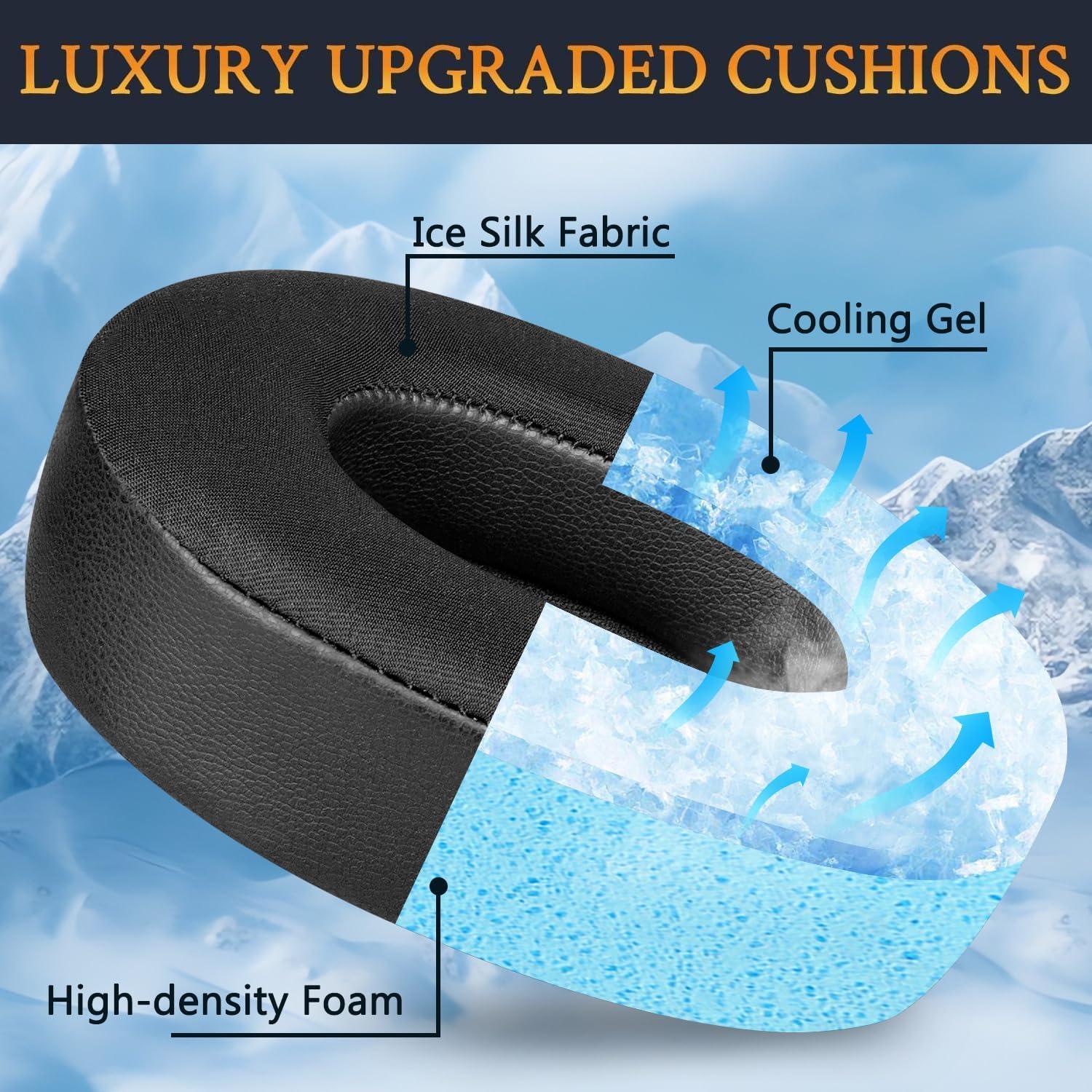 Almohadillas de Gel Refrigerante SOULWIT para JBL Tune 700BT/710BT/720BT/750BTNC/760NC/770NC - Negro