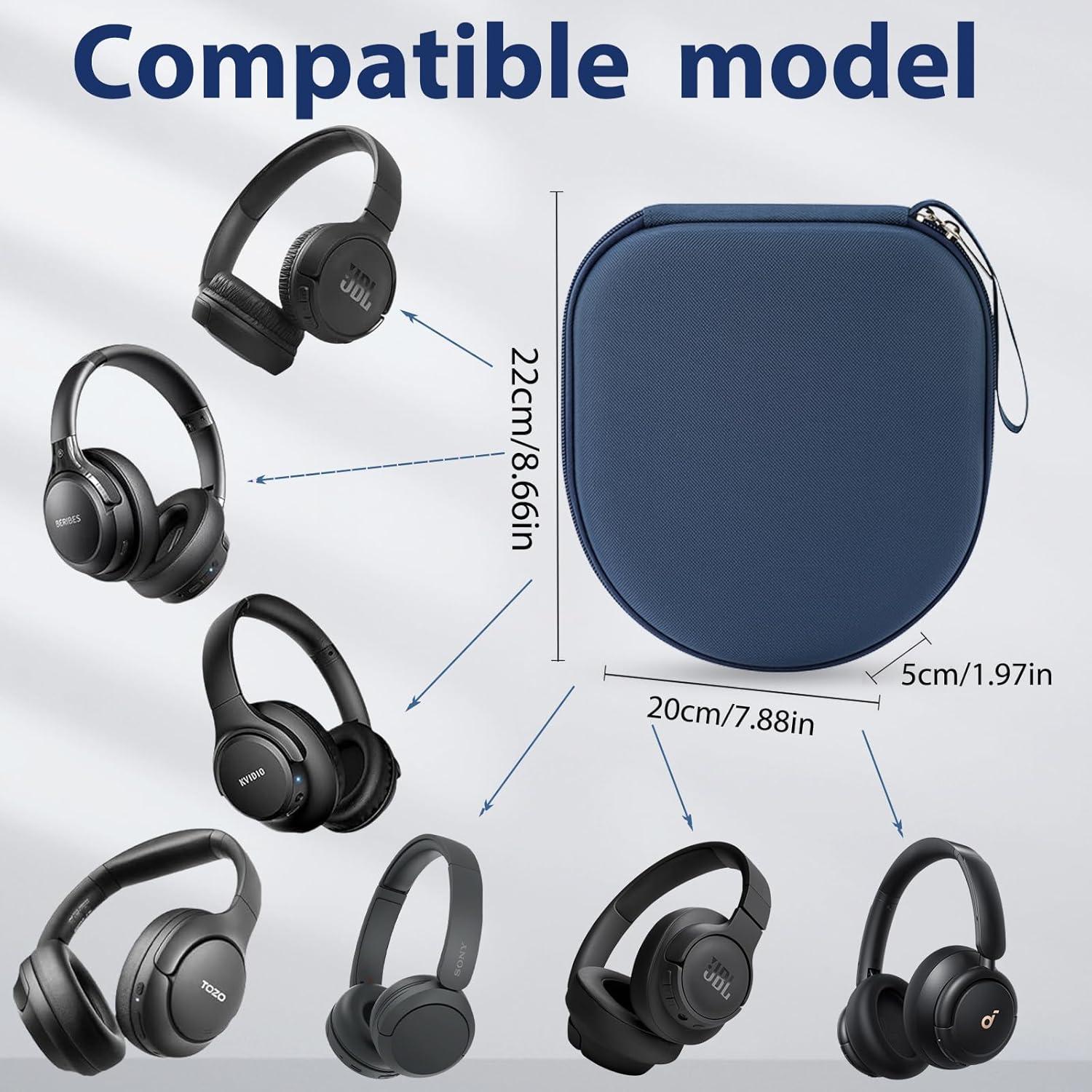 Funda de Viaje TUNYINSH para Auriculares Sony y JBL - Azul