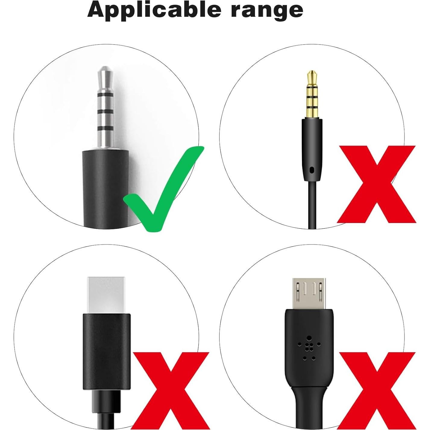 Cable de Carga USB a 2.5mm Ancable para Auriculares JBL