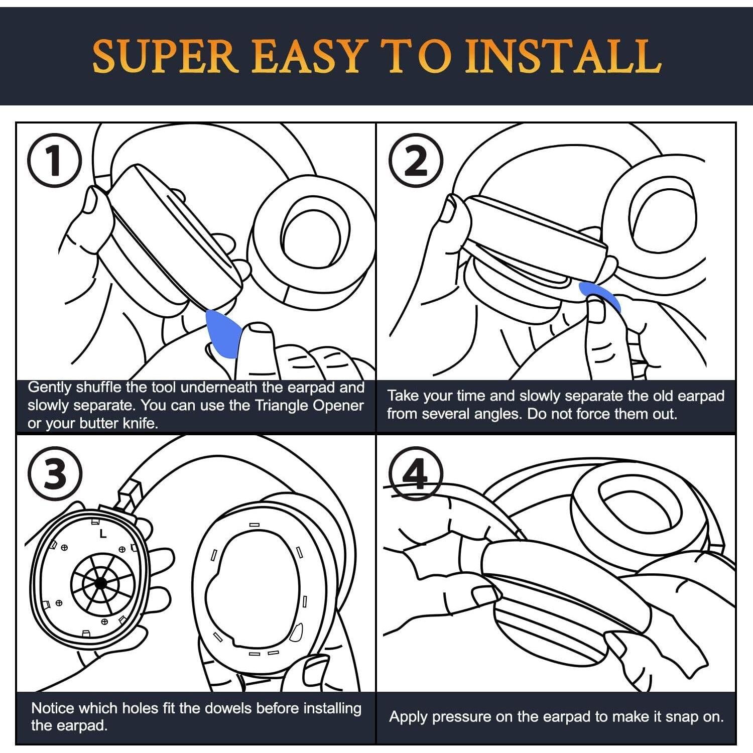 Almohadillas de Reemplazo JBL Live 500BT - Cuero Negro