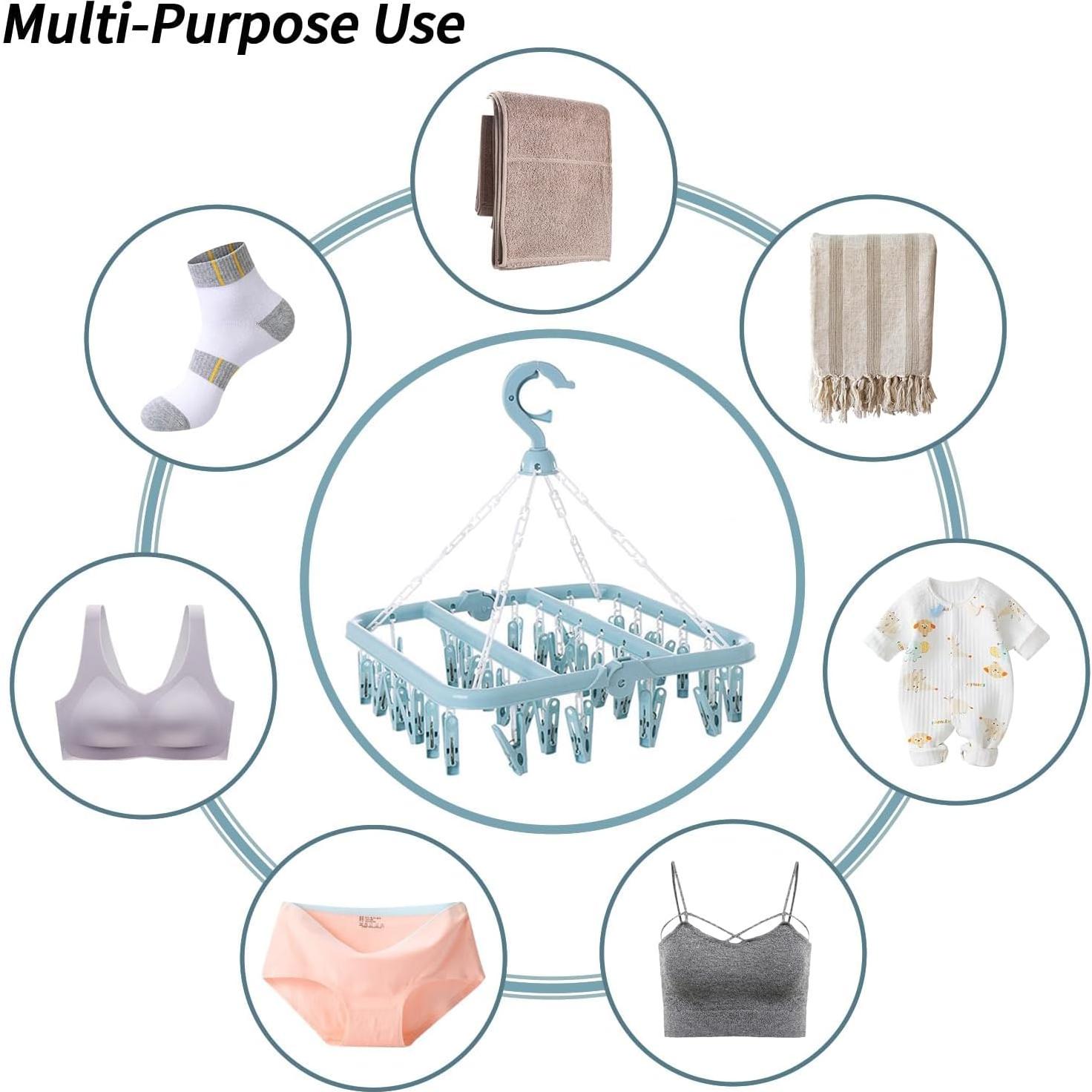 Estante Plegable para Secar Ropa Rainfordhoma 32 Clips Azul