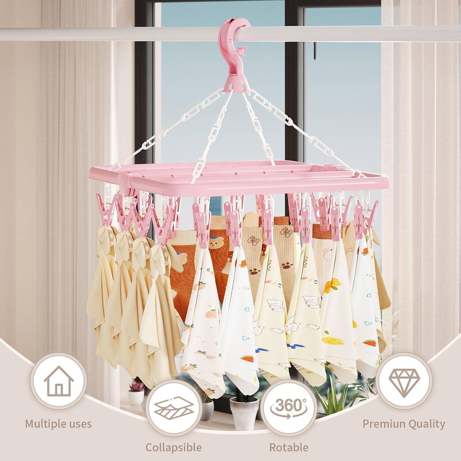 Estante Plegable para Secar Ropa Rainfordhoma 32 Clips Azul