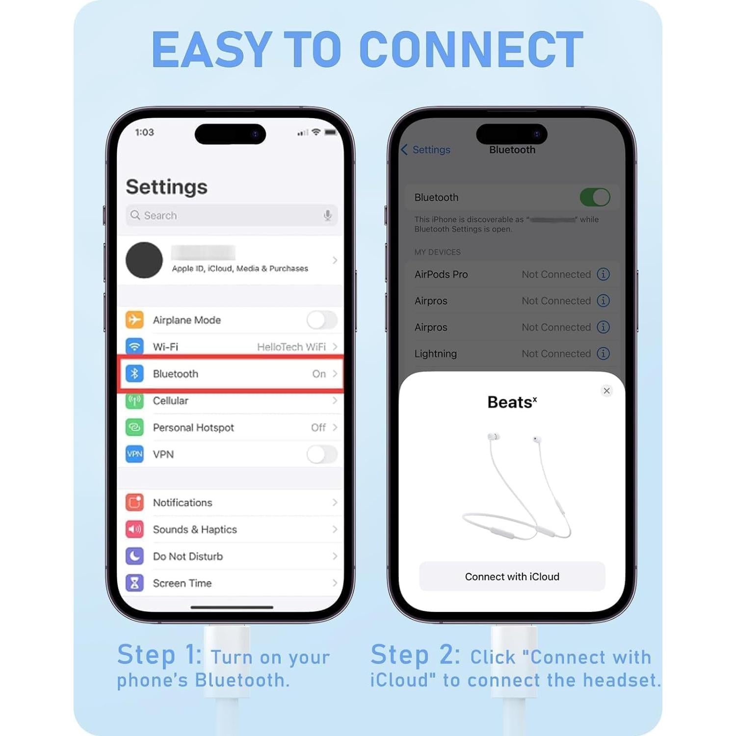 Auriculares con cable Lightning Lezaface LD-FBA-085 HiFi 2 Pcs