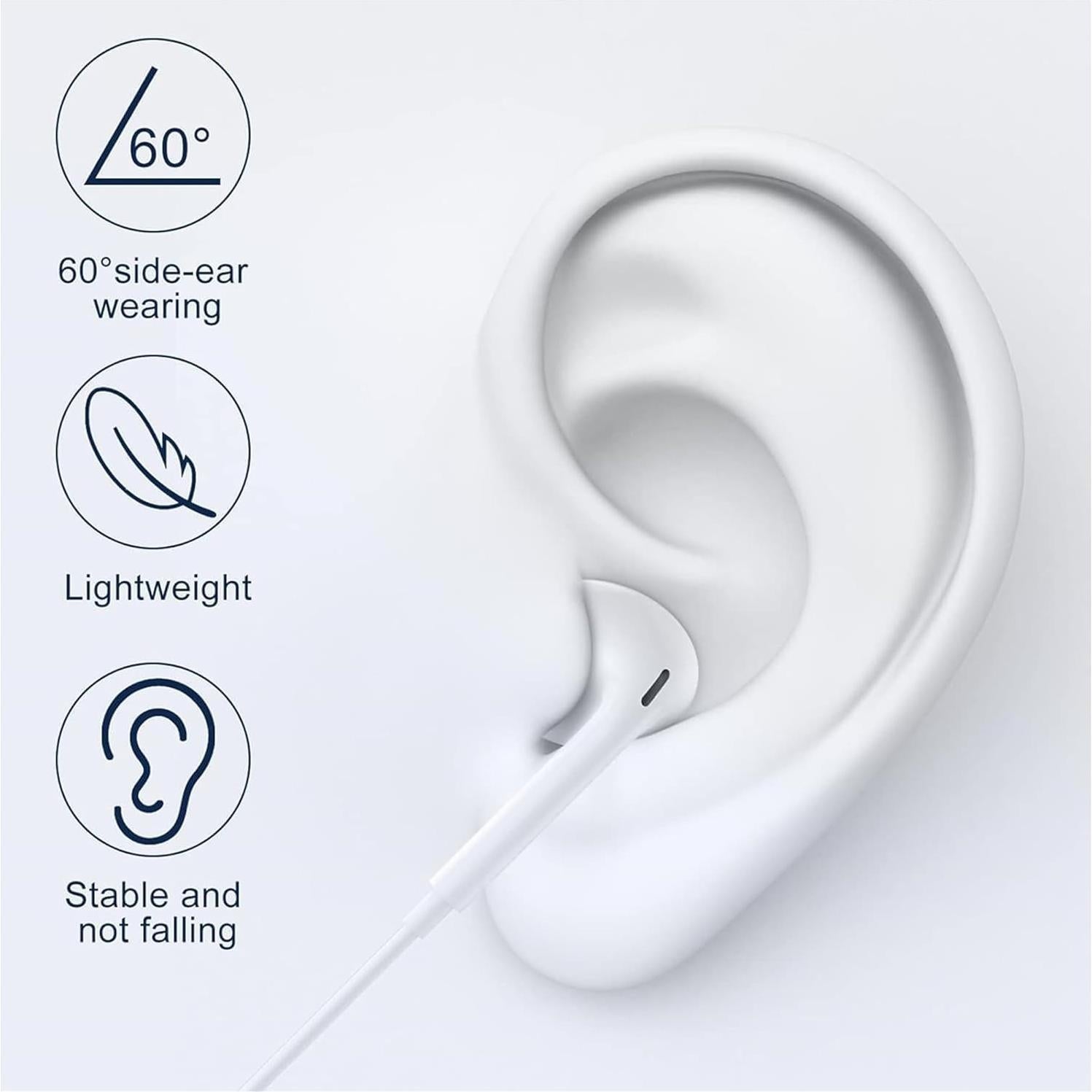 Auriculares con cable Lightning Lezaface LD-FBA-085 HiFi 2 Pcs