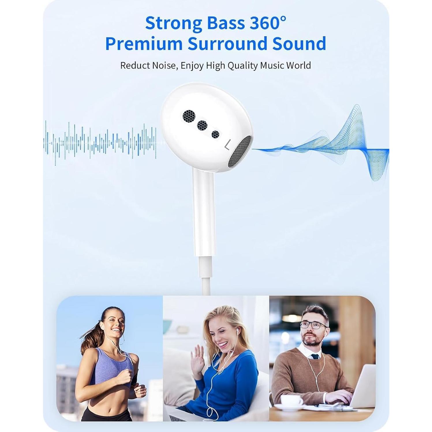 Auriculares con cable Lightning Lezaface LD-FBA-085 HiFi 2 Pcs