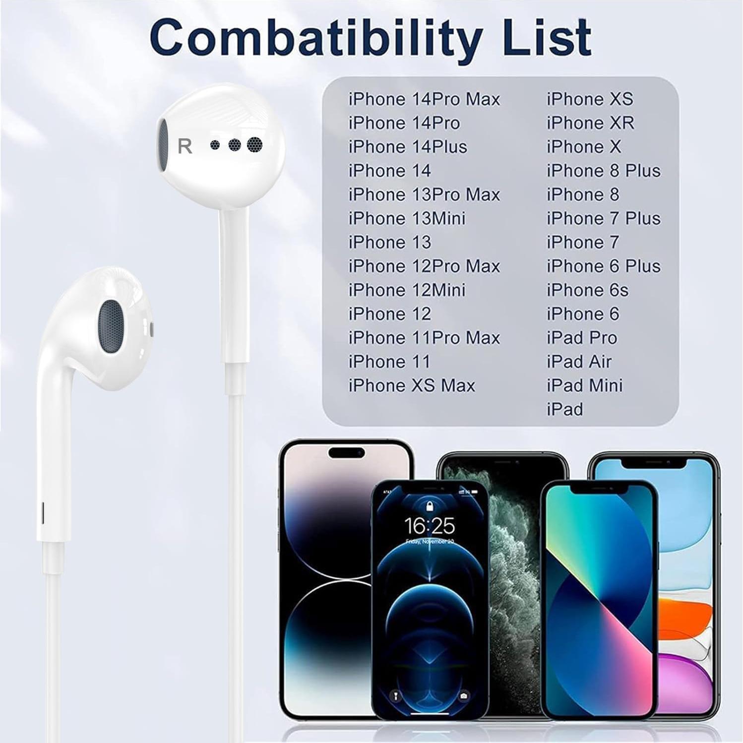 Auriculares con cable Lightning Lezaface LD-FBA-085 HiFi 2 Pcs