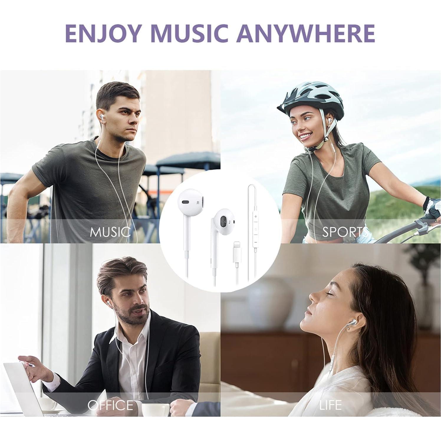 Auriculares con cable Lightning Lezaface LD-FBA-085 HiFi 2 Pcs