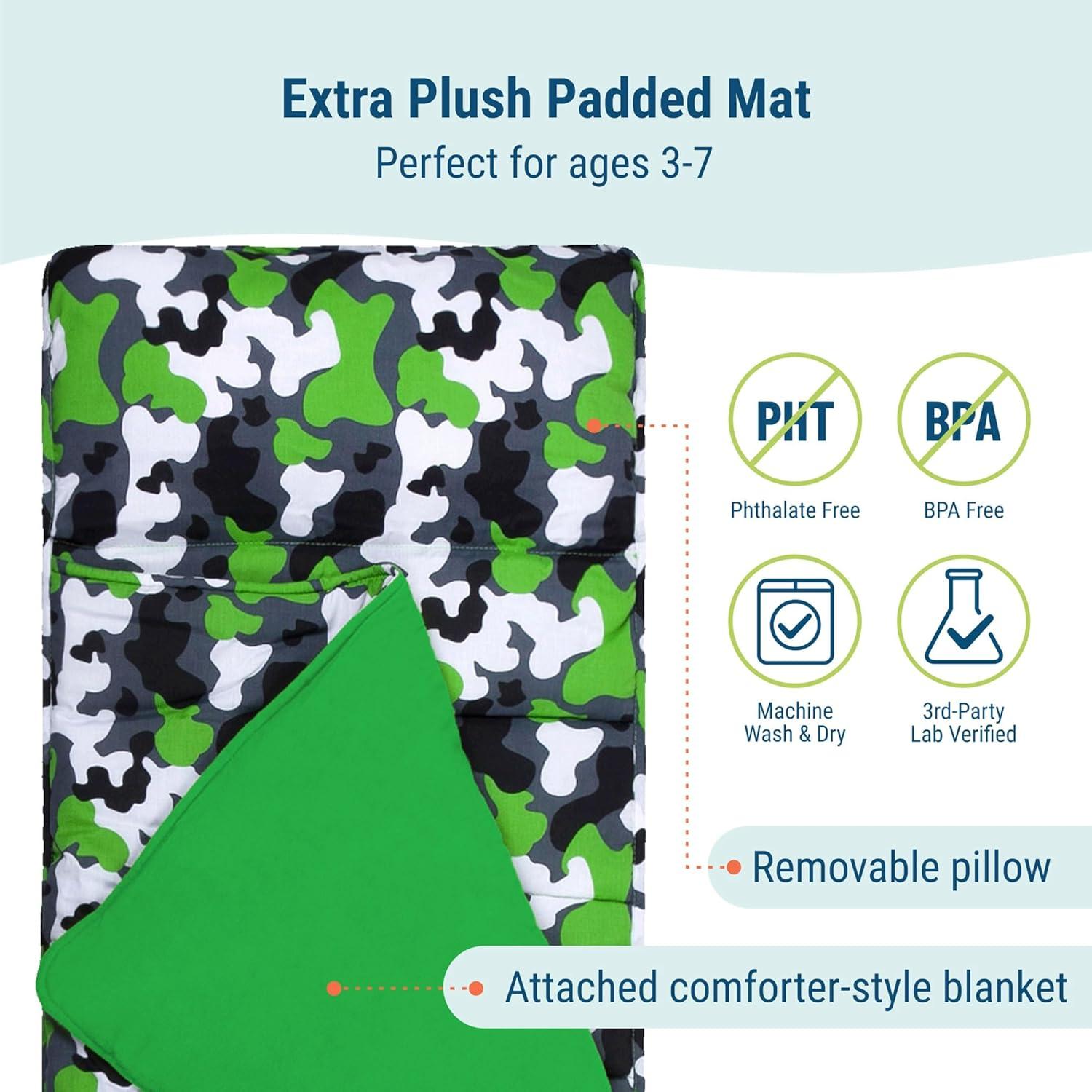 Cojín para Dormir Wildkin Kids - Camo Verde 127x51 cm
