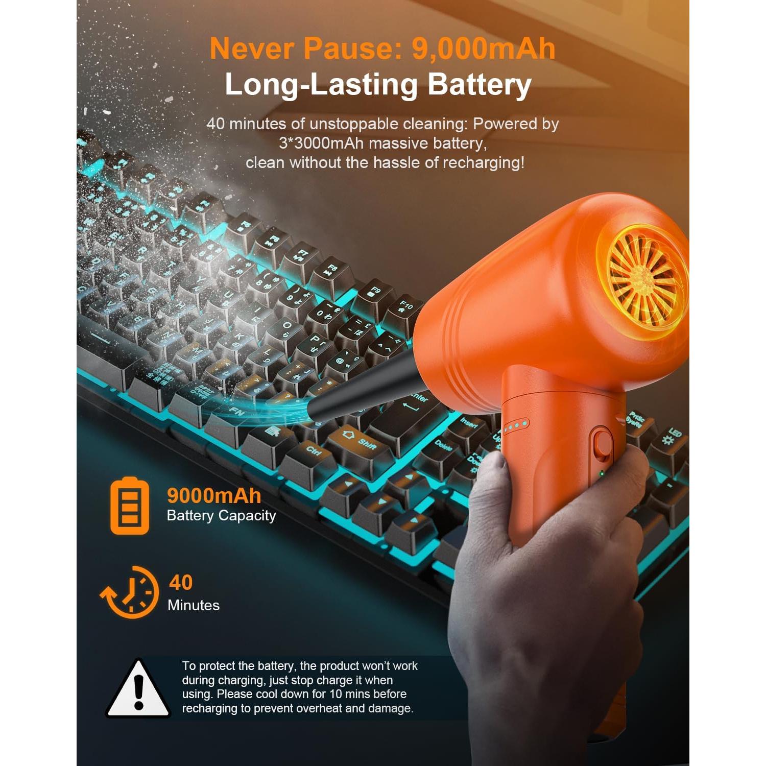 Soplador de Aire Comprimido BANKKY G711-016 9000mAh 120000 RPM