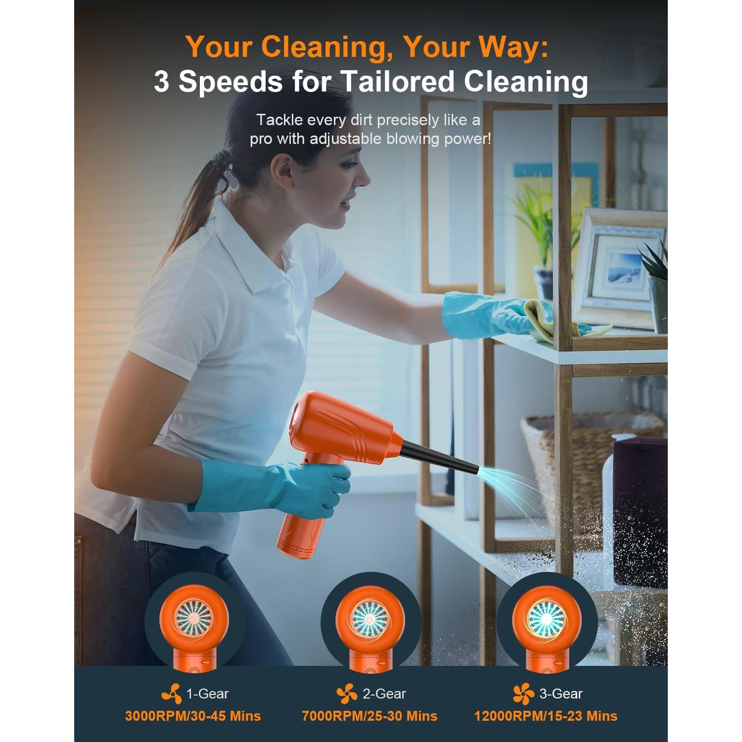 Soplador de Aire Comprimido BANKKY G711-016 9000mAh 120000 RPM