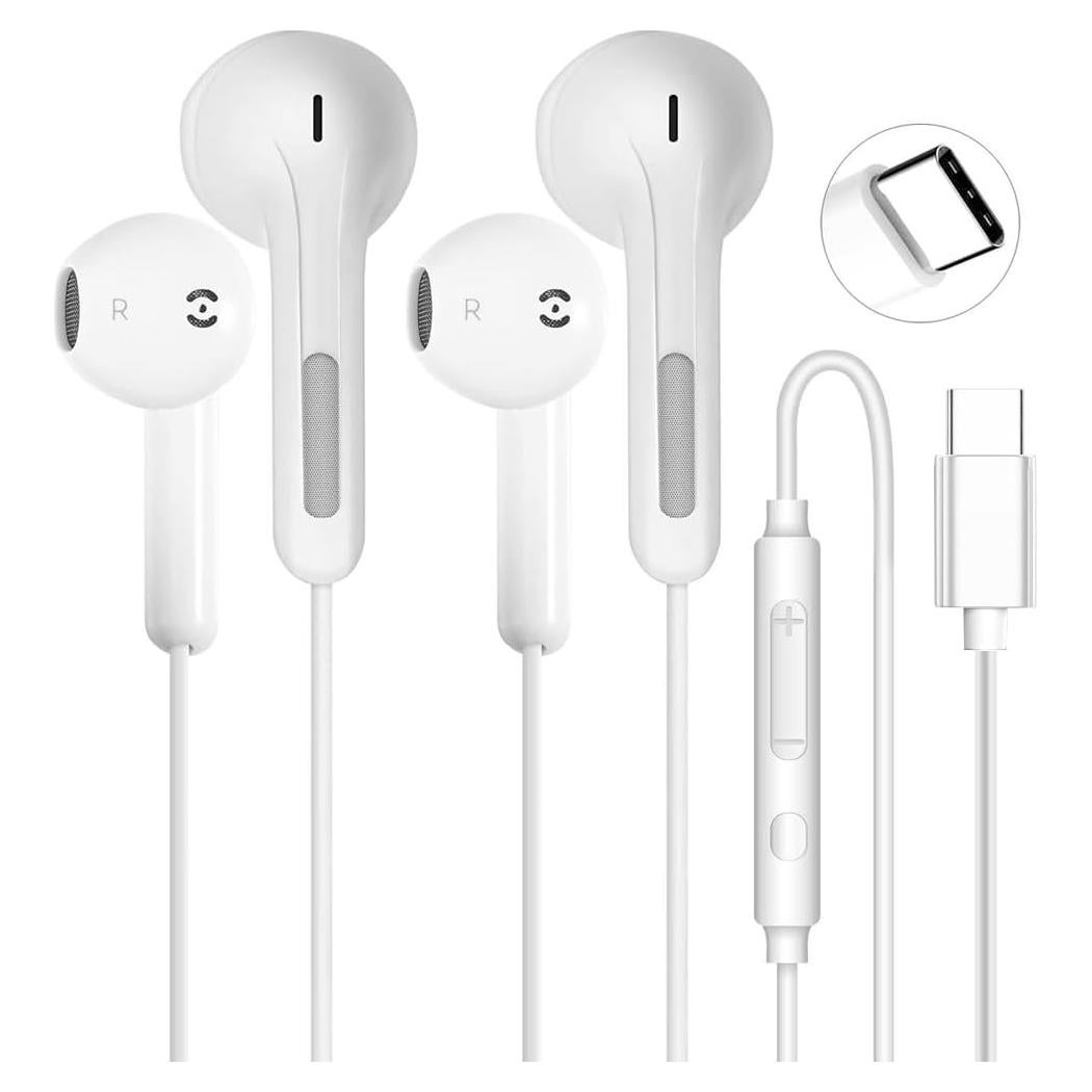 Auriculares USB C ANLTOXLUS 2 Paquete con Micrófono y Control