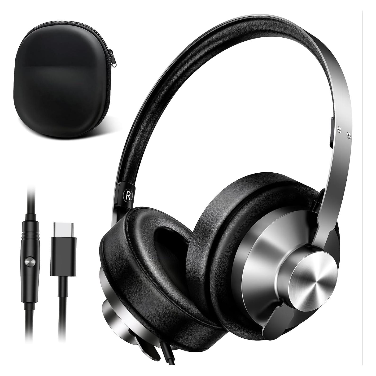 Auriculares USB-C INFURTURE con sonido premium y almohadillas cómodas