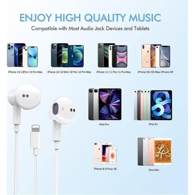 Auriculares con Cable Pcwfbzf Lightning HiFi Estéreo 2 Paquetes