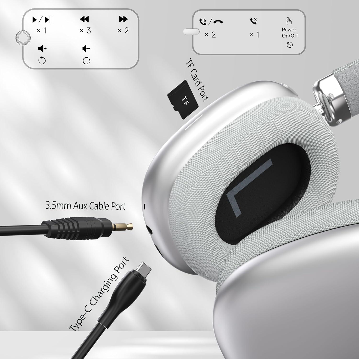 Auriculares Bluetooth AUDALA P5 Inalámbricos 40mm Plata